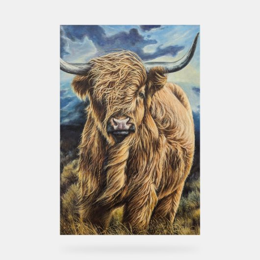 Highland Bull Acryl Bord (Voorkant)