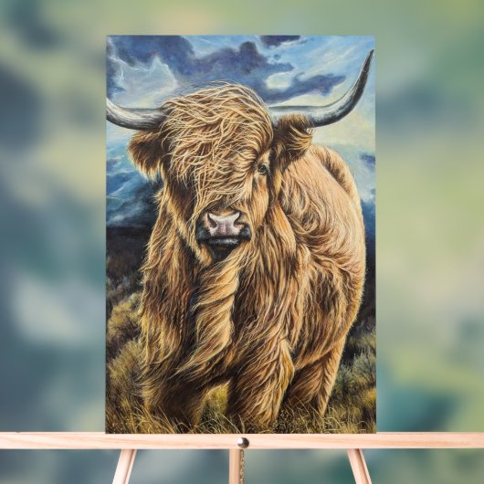 Highland Bull Acryl Bord (Neutraal)