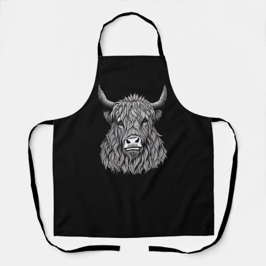 Highland Bull illustratie Schort (Voorkant)