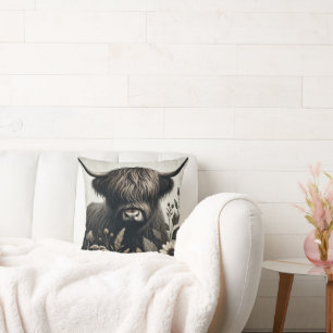 Highland Bull met zonnebloem Kussen