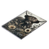 Highland Bull met zonnebloem Notitieboek (Linkerzijde)