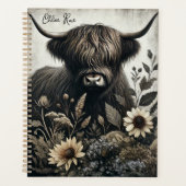 Highland Bull met zonnebloem Planner (Voorkant)