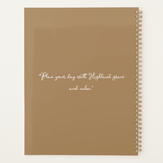 Highland Bull met zonnebloem Planner (Achterkant)