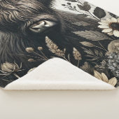 Highland Bull met zonnebloem Sherpa Deken (3/4)