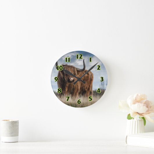Highland Bull Ronde Klok (Huis)