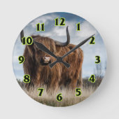 Highland Bull Ronde Klok (Voorkant)