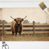 Highland Bull  stijl vee decoupage Tissuepapier