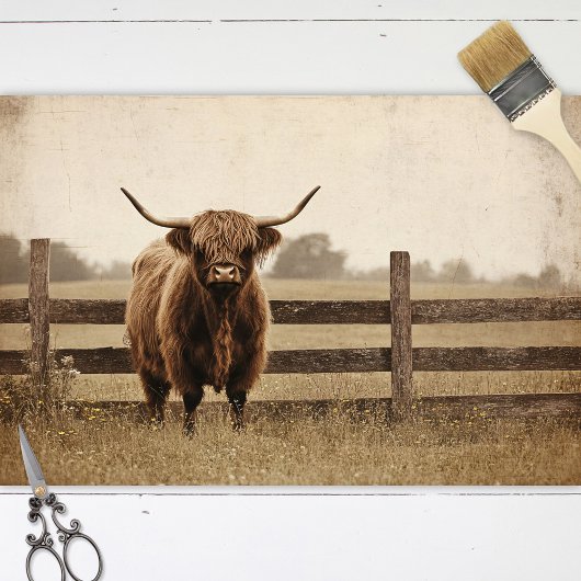 Highland Bull  stijl vee decoupage Tissuepapier