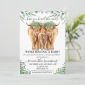 Highland Calf Baby shower Eucalyptus Moeders Kaart (Staand voorkant)