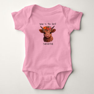 Highland Calf gepersonaliseerde Baby Bodysuit