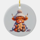 Highland Cattle Christmas Baby Keramisch Ornament (Achterkant)
