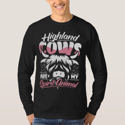 Highland Cattle Cute Highland Cows Are My Spirit A T-shirt (Voorkant)