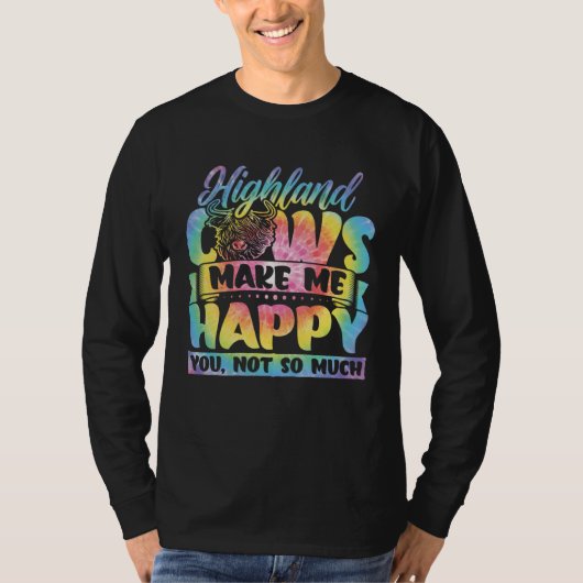 Highland Cattle Cute Highland Cows Make Me Happy f T-shirt (Voorkant)