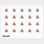 Highland Cattle Koe Lees boeken Drink Coffee Class Ronde Sticker (Vel)