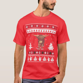 Highland Cattle Lelijke Kerstmis T-shirt