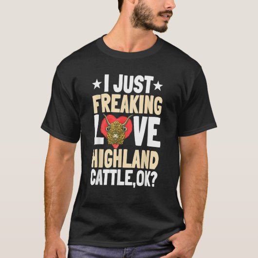 Highland Cattle Scottish Farmer Breeder Herder Cat T-shirt (Voorkant)