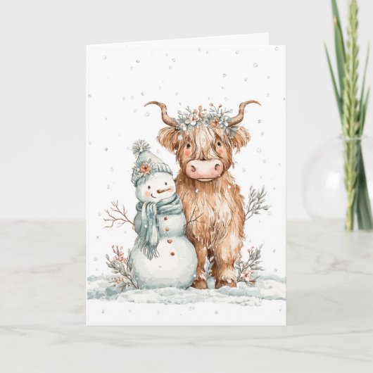 Highland Christmas Friends Feestdagen Kaart (Voorkant)