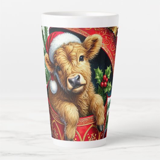 Highland Christmas koe Latte mok (Voorkant)