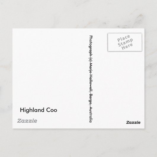Highland Coo Briefkaart (Achterkant)