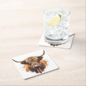 Highland Coo Coaster Kartonnen Onderzetters (Insitu)