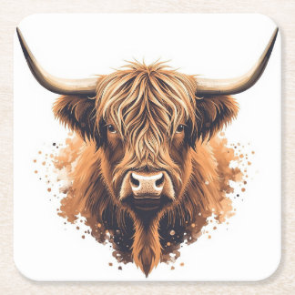 Highland Coo Coaster Kartonnen Onderzetters