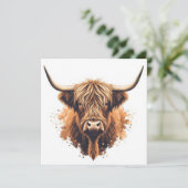 Highland Coo Greeting Card -  Kaart (Staand voorkant)