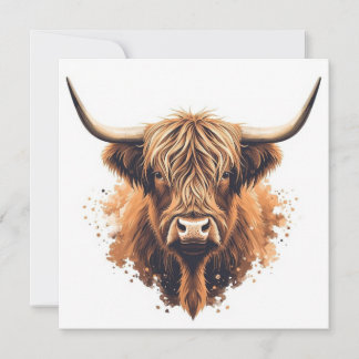 Highland Coo Greeting Card - Kaart