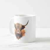 Highland Coo Greeting Card -  Koffiemok (Voorkant links)