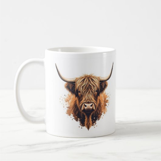 Highland Coo Greeting Card -  Koffiemok (Links)