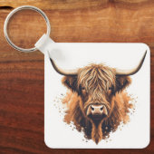 Highland Coo Keyring Sleutelhanger (Voorkant)