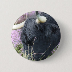 Highland Coo Ronde Button 5,7 Cm
