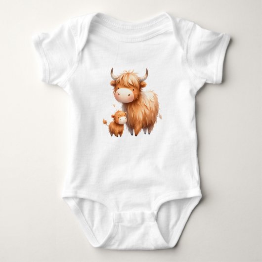 Highland Cow and Baby Romper (Voorkant)
