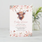 Highland Cow Baby Shower Kaart (Staand voorkant)