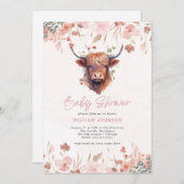 Highland Cow Baby Shower Kaart (Voorkant / Achterkant)