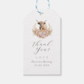 Highland Cow babyshower bedankje label Cadeaulabel (Voorkant)