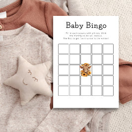Highland Cow Bingo Baby Shower Game Card Kaart