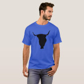 Highland Cow Black Print T-shirt (Voorkant volledig)