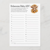 Highland Cow Boho Baby ABC Douche Spelkaart Kaart (Voorkant)