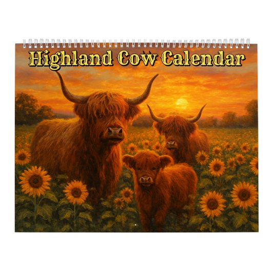 Highland Cow Calendar Kalender (Hoes)