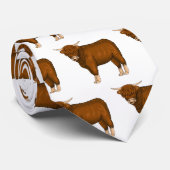 Highland cow cartoon illustration stropdas (Opgerold)