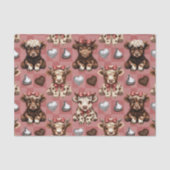 Highland Cow Chocolate Kisses and Bows Gift Liner Tissuepapier (Voorkant)