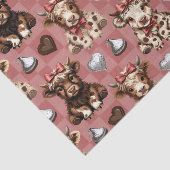 Highland Cow Chocolate Kisses and Bows Gift Liner Tissuepapier (Detail)