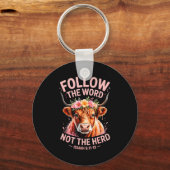 Highland Cow Christian Sleutelhanger (Voorkant)