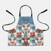 Highland Cow Christmas Crew Personalized Kids Schort (Voorkant)