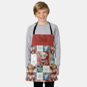 Highland Cow Christmas Cute Personalized Kids Schort (Gedragen)