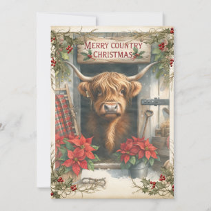 Highland Cow Christmas Feestdagenkaart