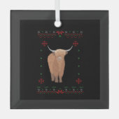 Highland Cow Christmas Glas Ornament (Voorkant)