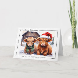 Highland Cow Christmas Greeting Card Kaart
