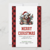 Highland cow Christmas greeting editable card Feestdagenkaart (Voorkant)