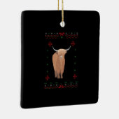 Highland Cow Christmas Keramisch Ornament (Rechts)